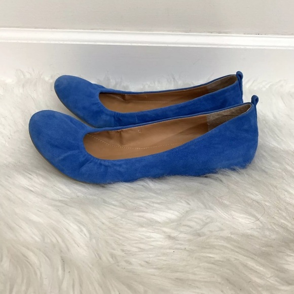 J Crew Anya Blue Suede Ballet Flats - Picture 4 of 10